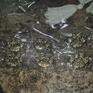 Gold Paw Print Rhinestone Brooches